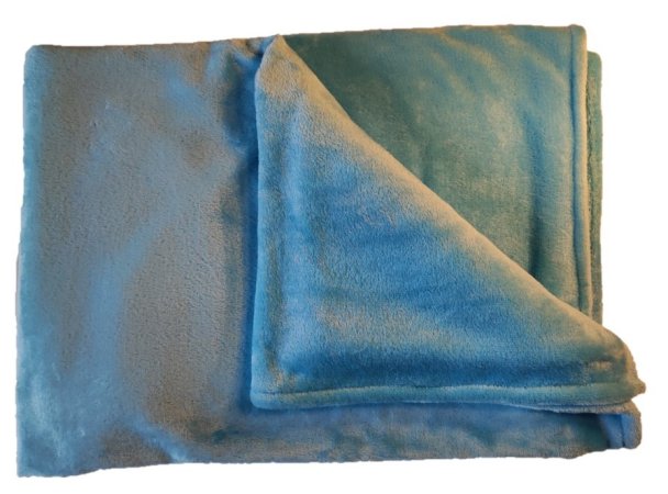 Deka flanel fleece - světle modrá - 70 x 100 cm