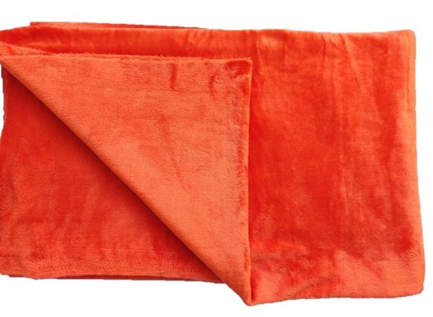Deka flanel fleece - tmavě oranžová - 70 x 100 cm