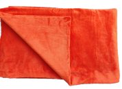 Deka flanel fleece - tmavě oranžová - 150 x 200 cm