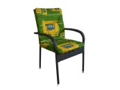 Podsedák na zahradní židli Basic - 120 x 50 - zelený ornament