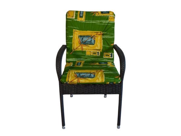 LKV Lomnice Podsedák na zahradní židli Basic - 120 x 50 - zelený ornament
