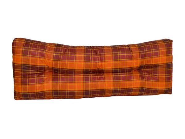 Polstr na paletový nábytek - 120 x 40 cm - oranžovočervená kostka