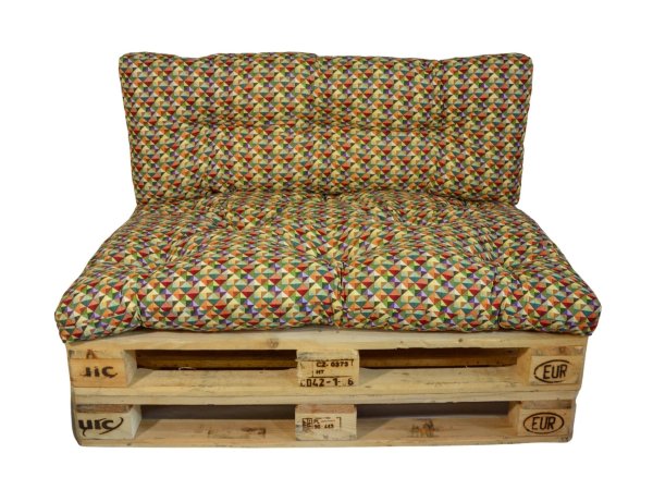 LKV Lomnice Polstr na paletový nábytek s opěrkou - barevná mozaika