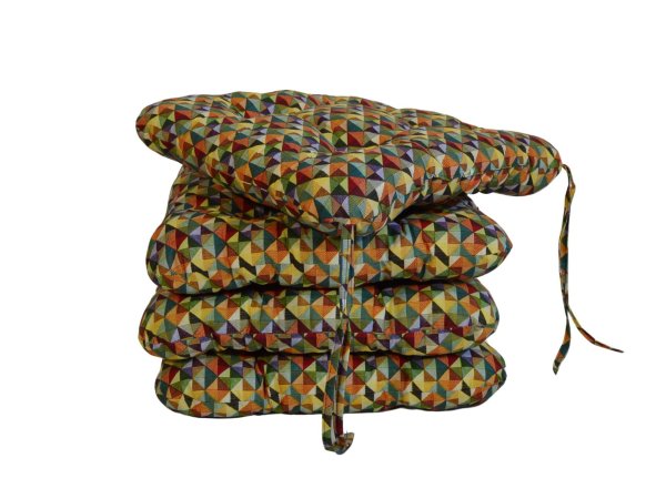 Podsedák na židli foukaný se šňůrkou - 40 x 40 - barevná mozaika - sada 4 ks