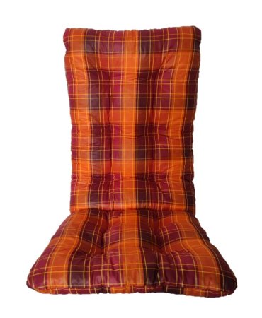 Podsedák na zahradní židli univerzální - 125 x 55 - oranžovočervená kostka