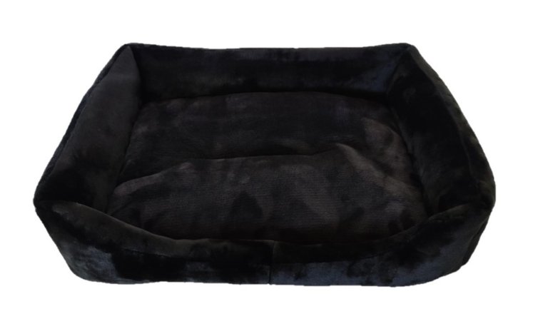 Pelíšek pro psy - obdélník, flanel fleece - černý/fialový - 65 x 50 cm