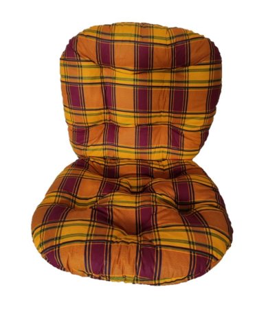 Podsedák na zahradní židli univerzální, půlkulatý  - 110 x 55cm - žlutooranžová kostka
