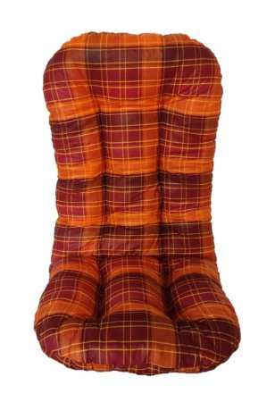 Sedák na křeslo 130 x 55 cm, typ Swivel - oranžovočervená kostka