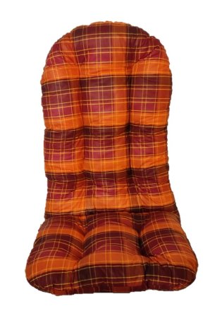 Sedák na houpací křeslo 135 x 60 cm, typ Linda  - oranžovočervená kostka