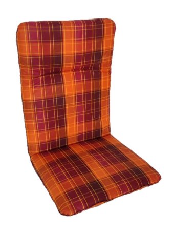 Podsedák na zahradní židli Basic - 110 x 50 - oranžovočervená kostka