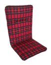 Podsedák na zahradní židli Basic - 100 x 50 - červená kostka